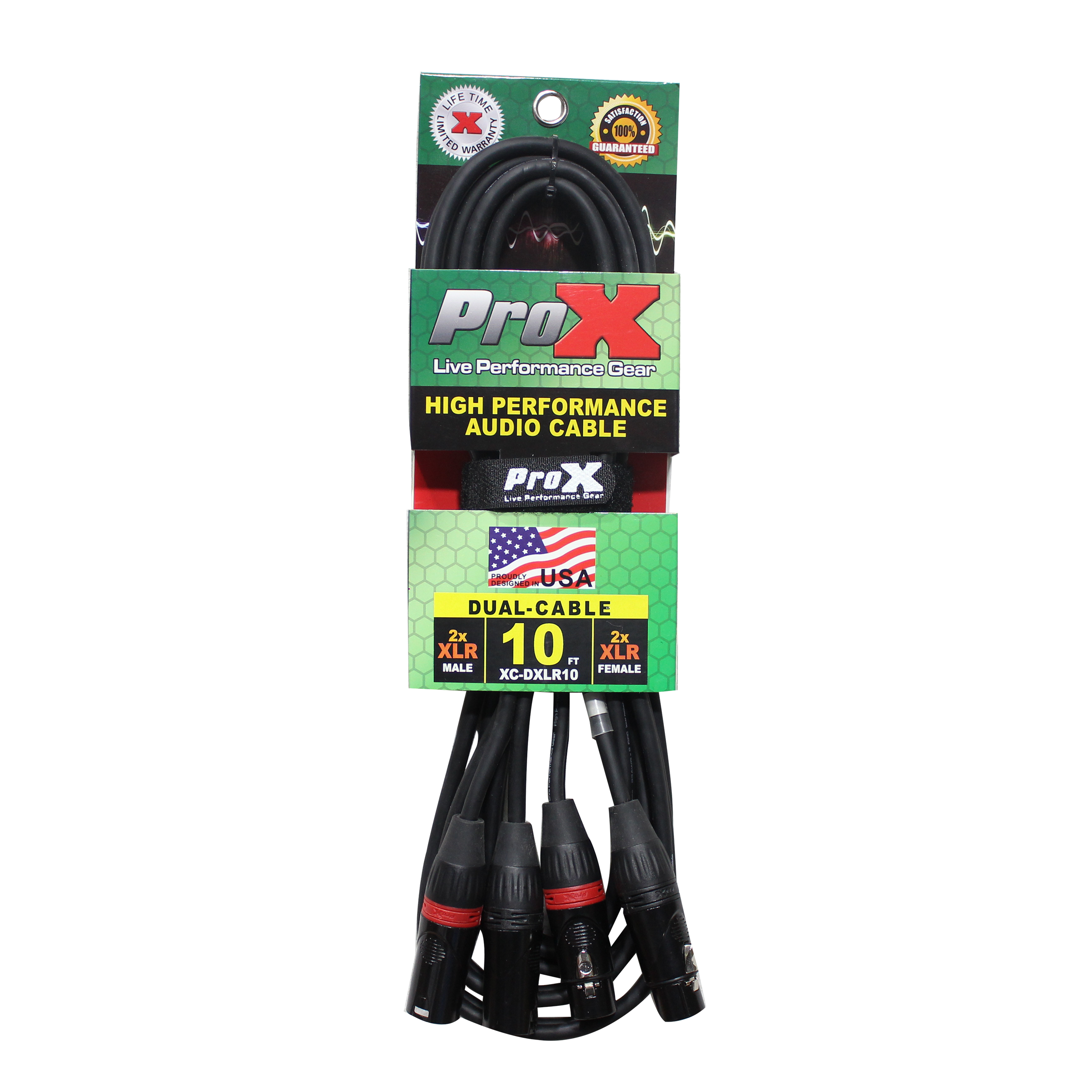 10PCS 10' Ft. Balanced Dual XLR-M to Dual XLR-F High Performance Audio Cable