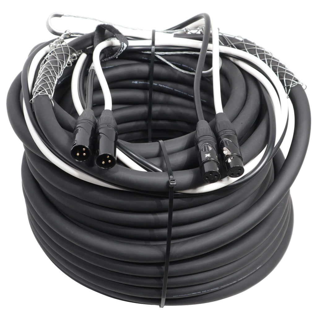 100' Ft. Balanced Dual XLR-M to Dual XLR-F High Performance Audio Cable