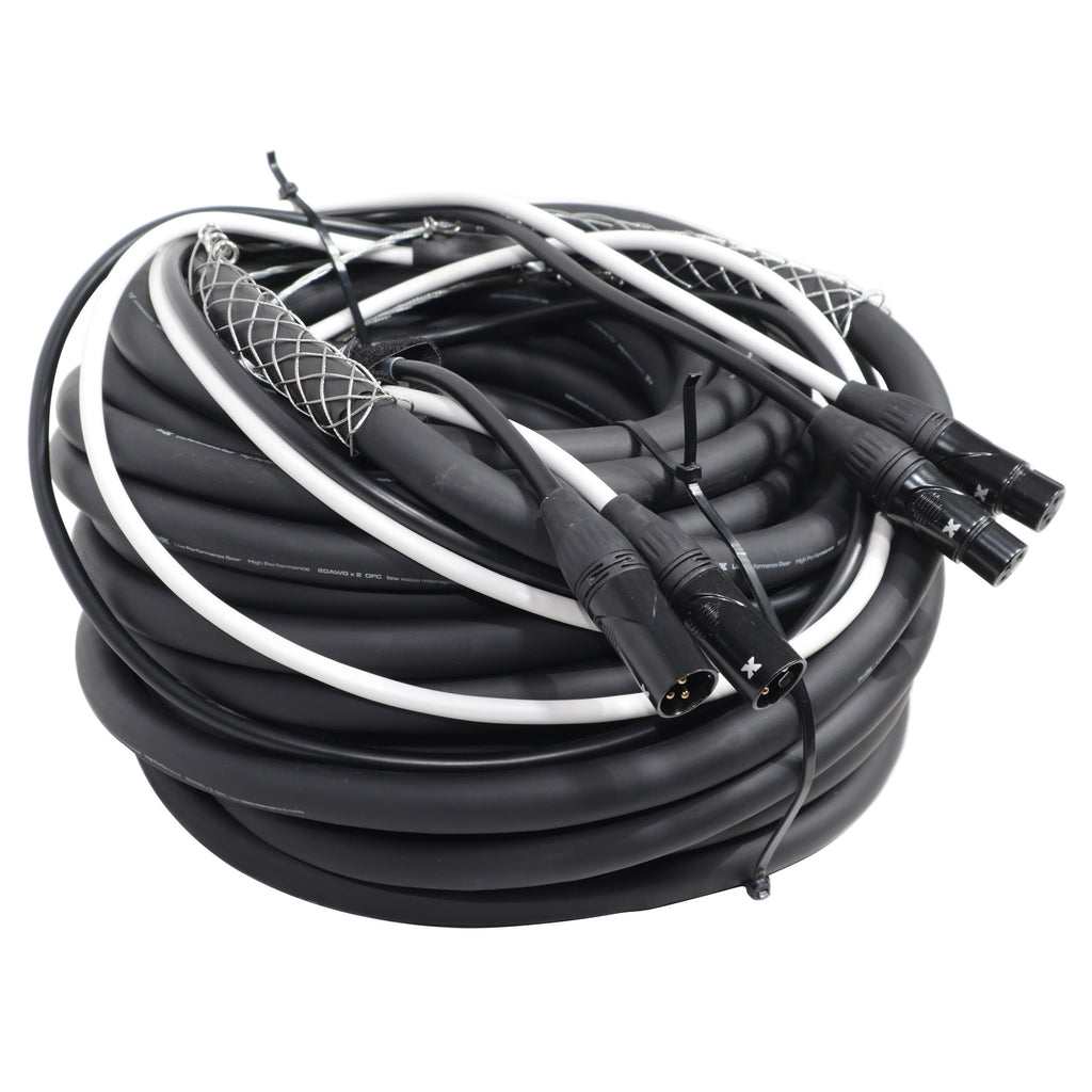 75' Ft High Performance Dual XLR-M to Dual XLR-F Audio Cable