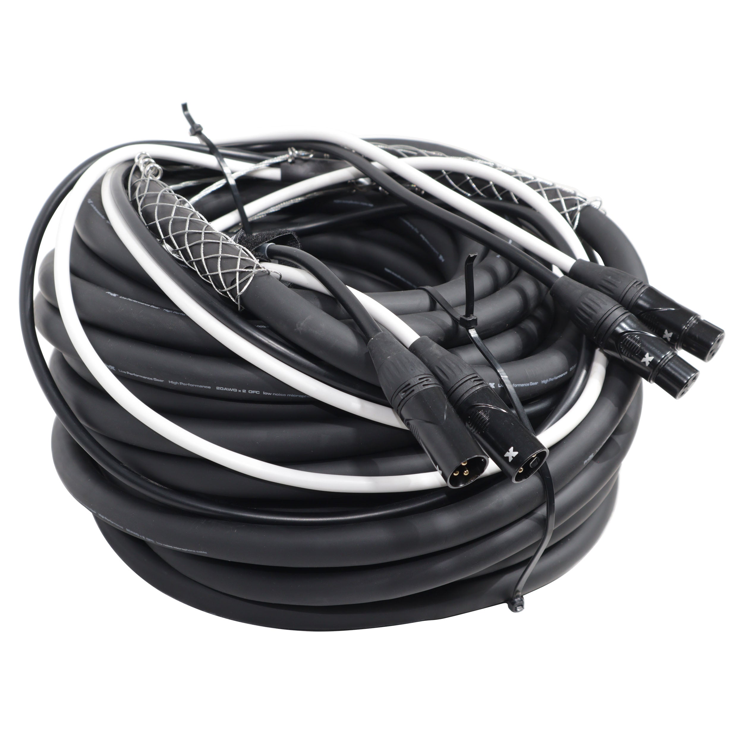 2PCS 75' Ft High Performance Dual XLR-M to Dual XLR-F Audio Cable