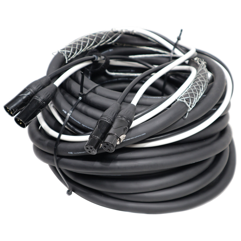 2PCS 75' Ft High Performance Dual XLR-M to Dual XLR-F Audio Cable