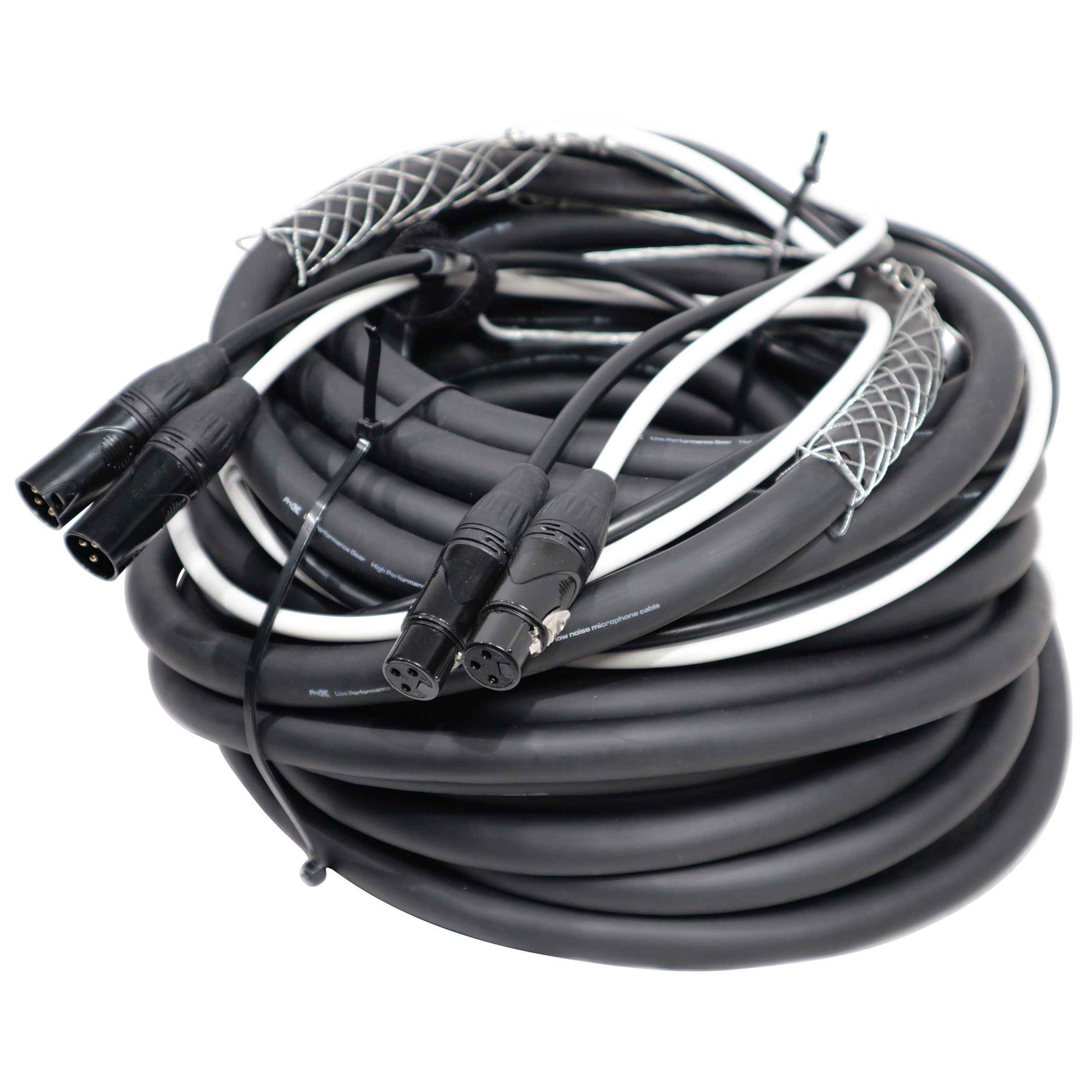 2PCS 75' Ft High Performance Dual XLR-M to Dual XLR-F Audio Cable