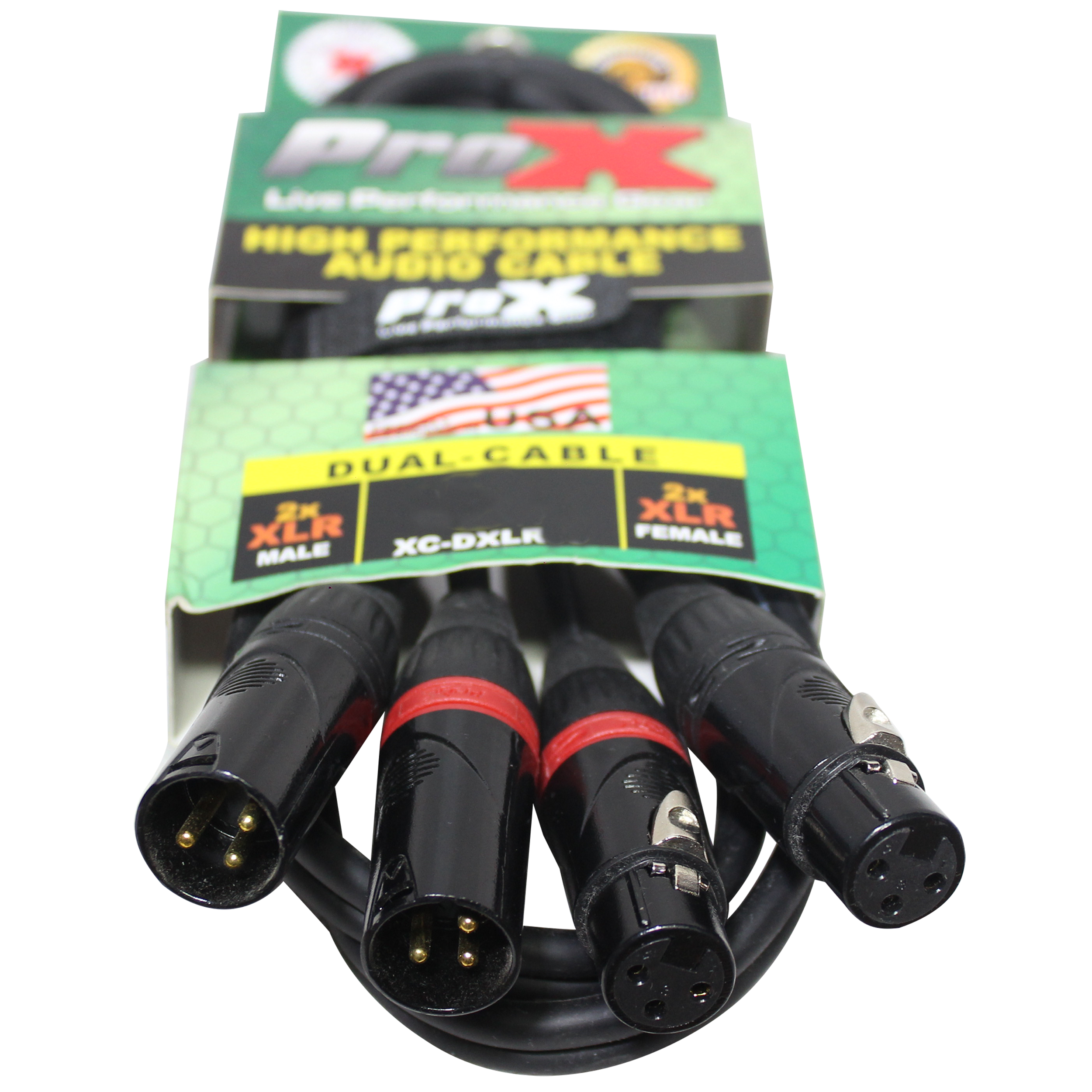 50PCS 3' Ft High Performance Dual XLR-M to Dual XLR-F Audio Cable