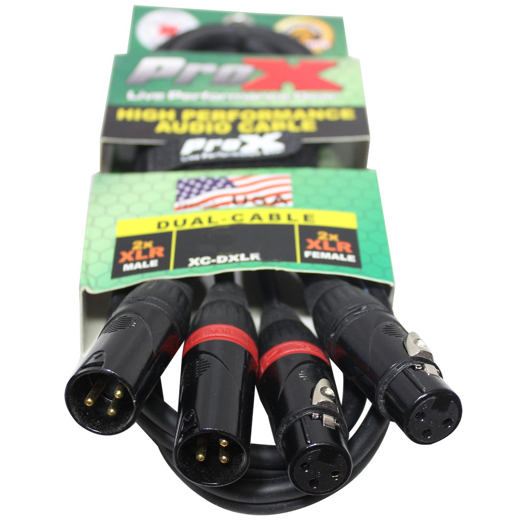 3' Ft High Performance Dual XLR-M to Dual XLR-F Audio Cable