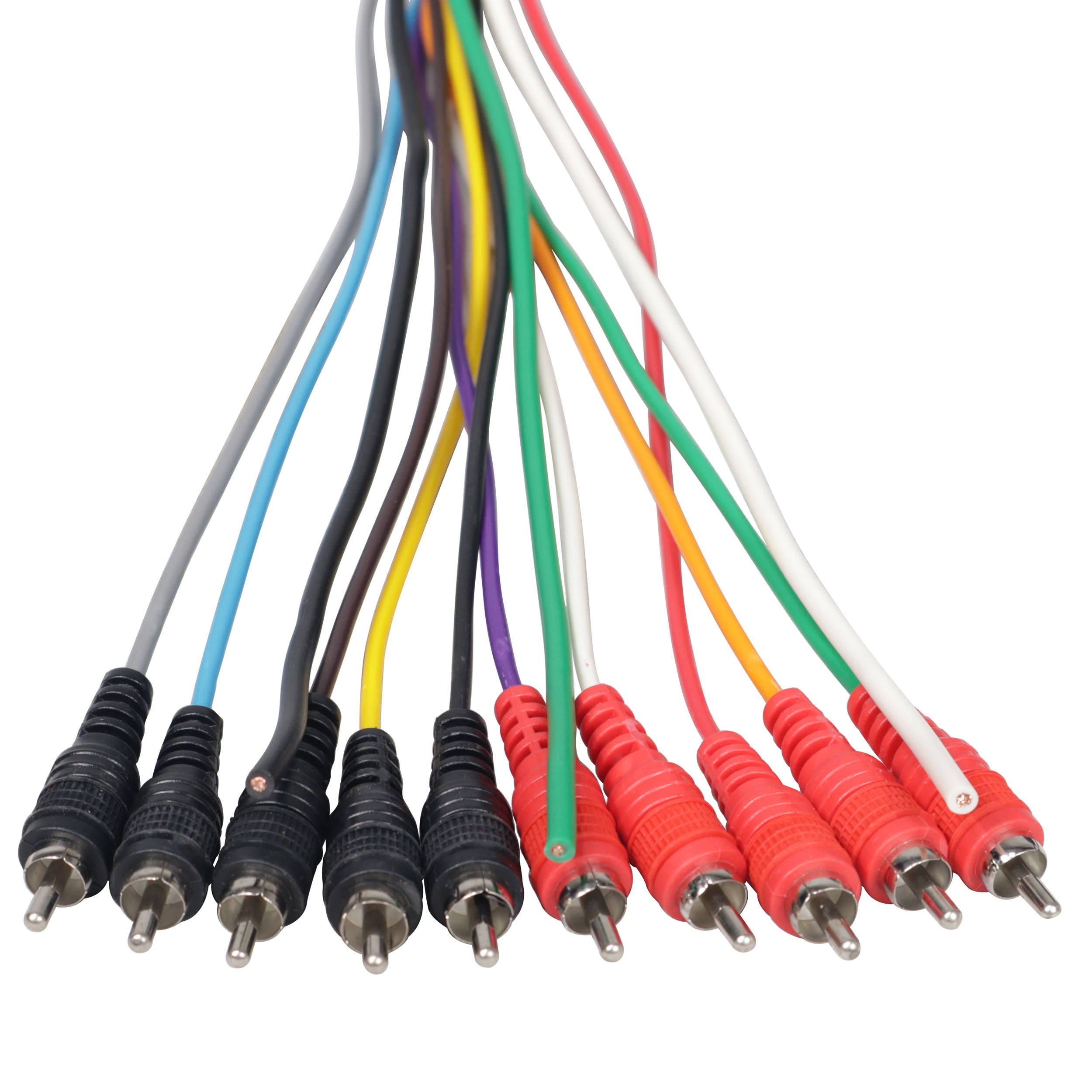 75' ft 10 RCA Channel + 3 Power Cable for Marine and Car Audio - Medusa Style Cable