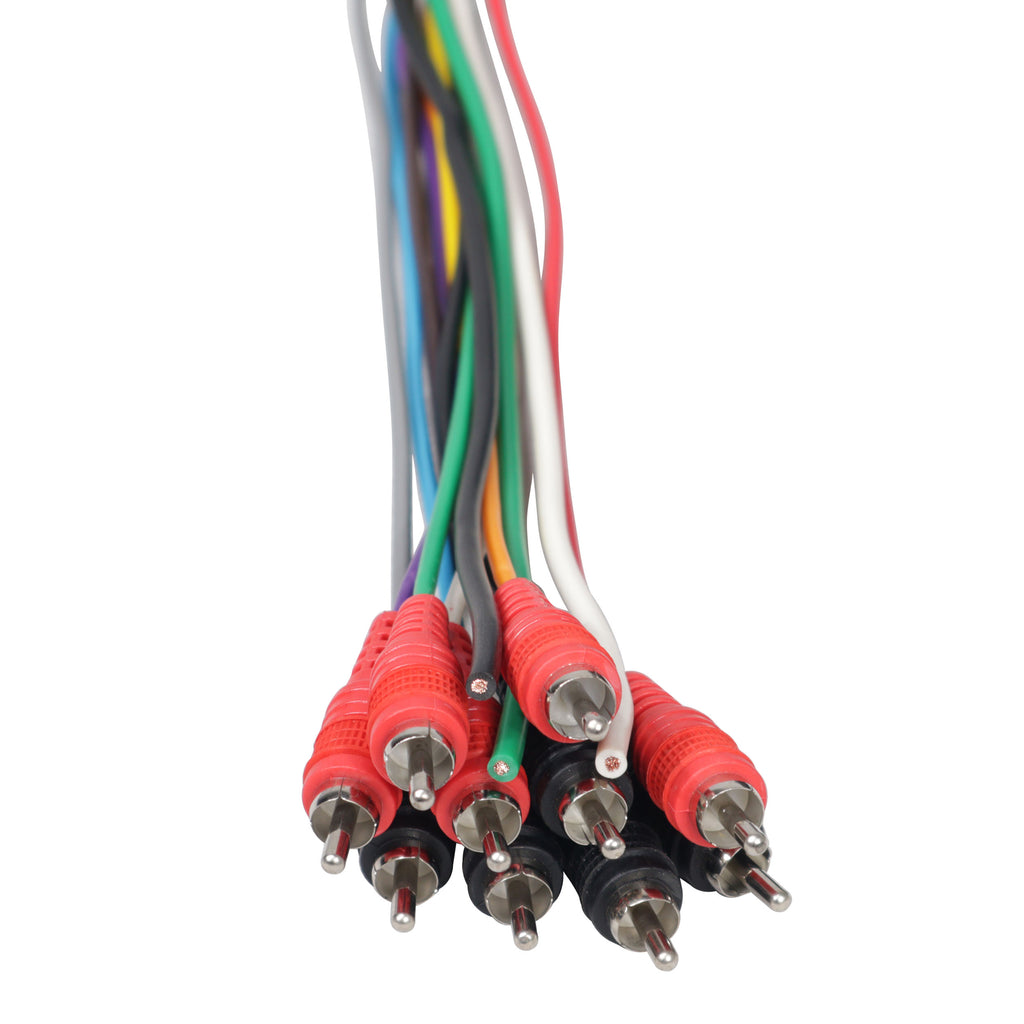 50' ft 10 RCA Channel + 3 Power Cable for Marine and Car Audio - Medusa Style Cable