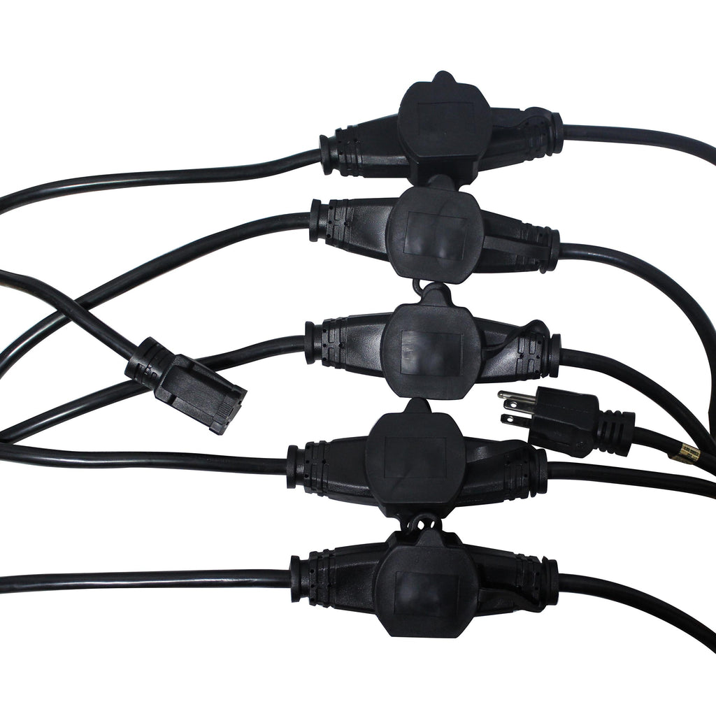 32' Ft. Male NEMA 110VAC to 6-Outet Female Edison 14/3AWG Power Extension Cable