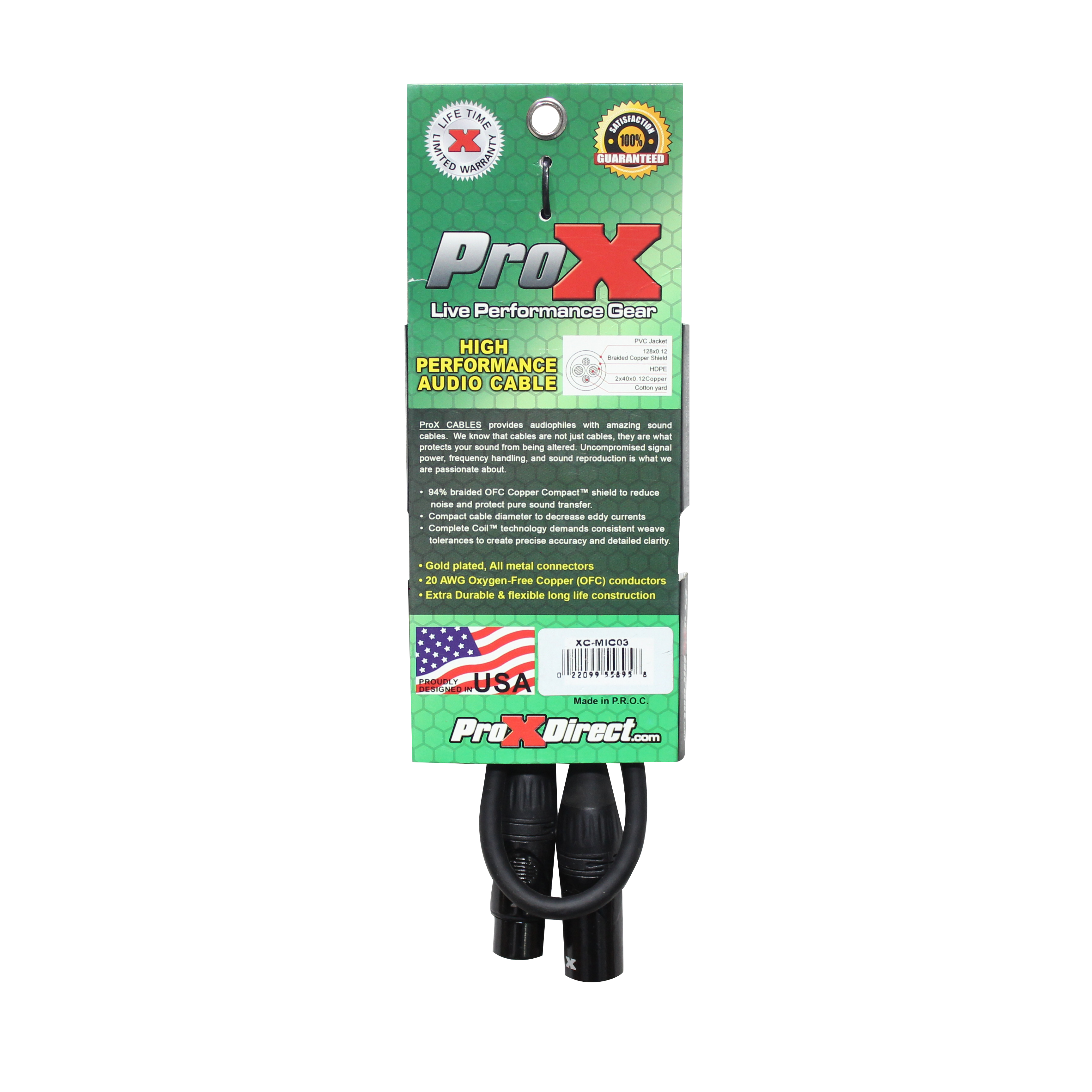 10PCS 3 Ft. Balanced XLR3-F to XLR3-M High Performance Microphone Cable