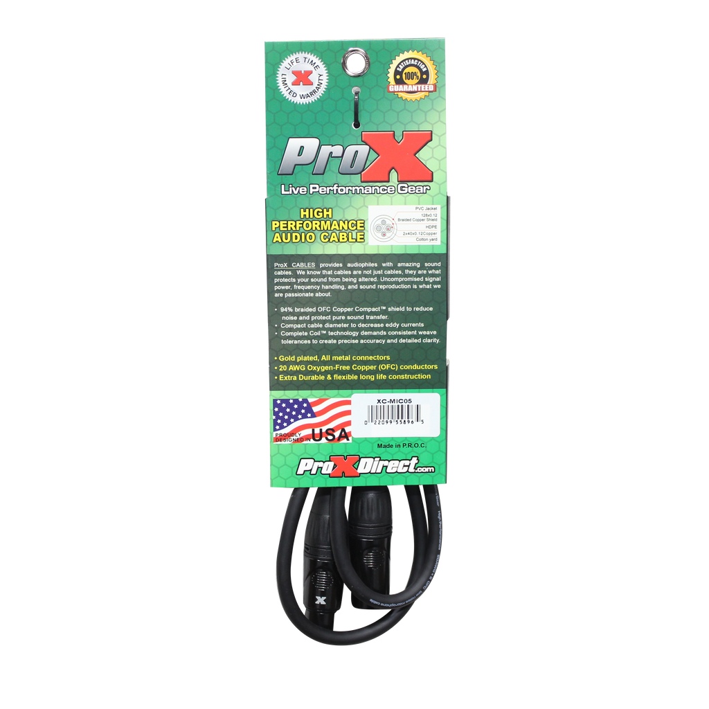 10PCS 5 Ft. Balanced XLR-F to XLR-M High Performance Microphone Cable