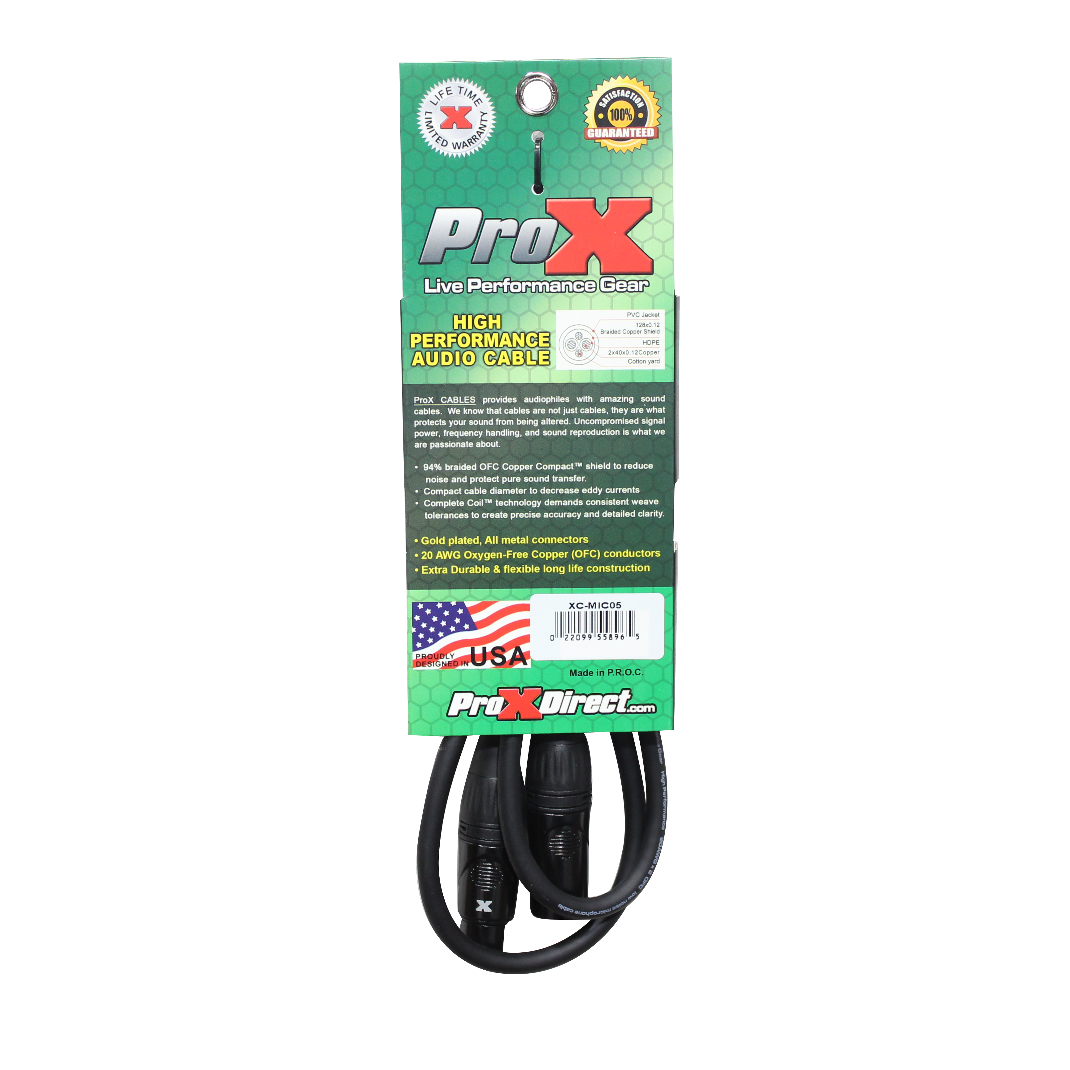50PCS 5 Ft. Balanced XLR-F to XLR-M High Performance Microphone Cable