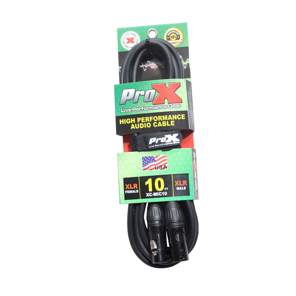 10PCS 10 Ft. Balanced XLR3-F to XLR3-M High Performance Microphone Cable