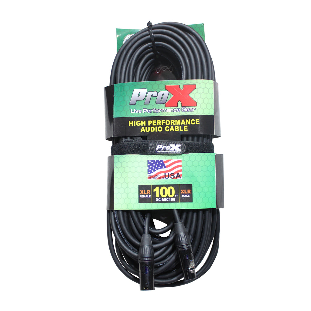 100 Ft. Balanced XLR-F to XLR-M High Performance Microphone Cable