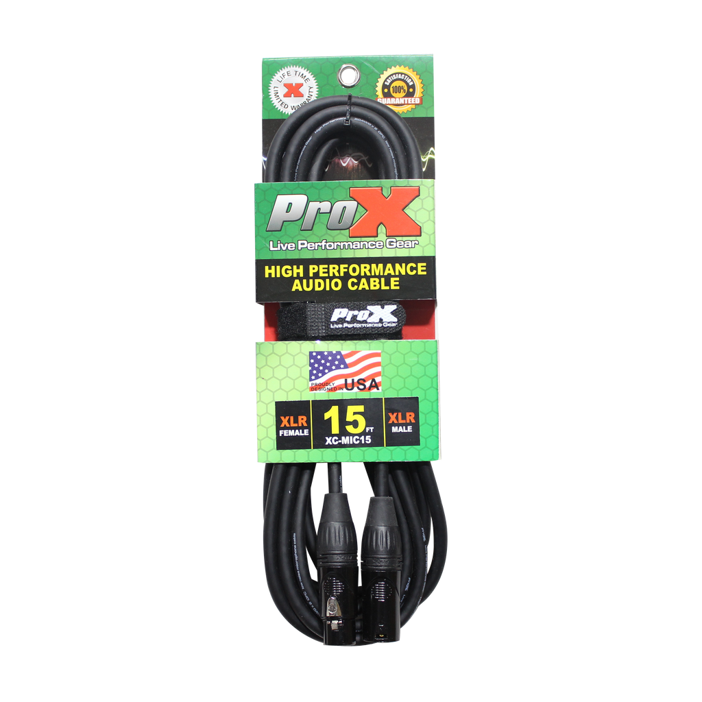 10PCS 15 Ft. Balanced XLR3-F to XLR3-M High Performance Microphone Cable