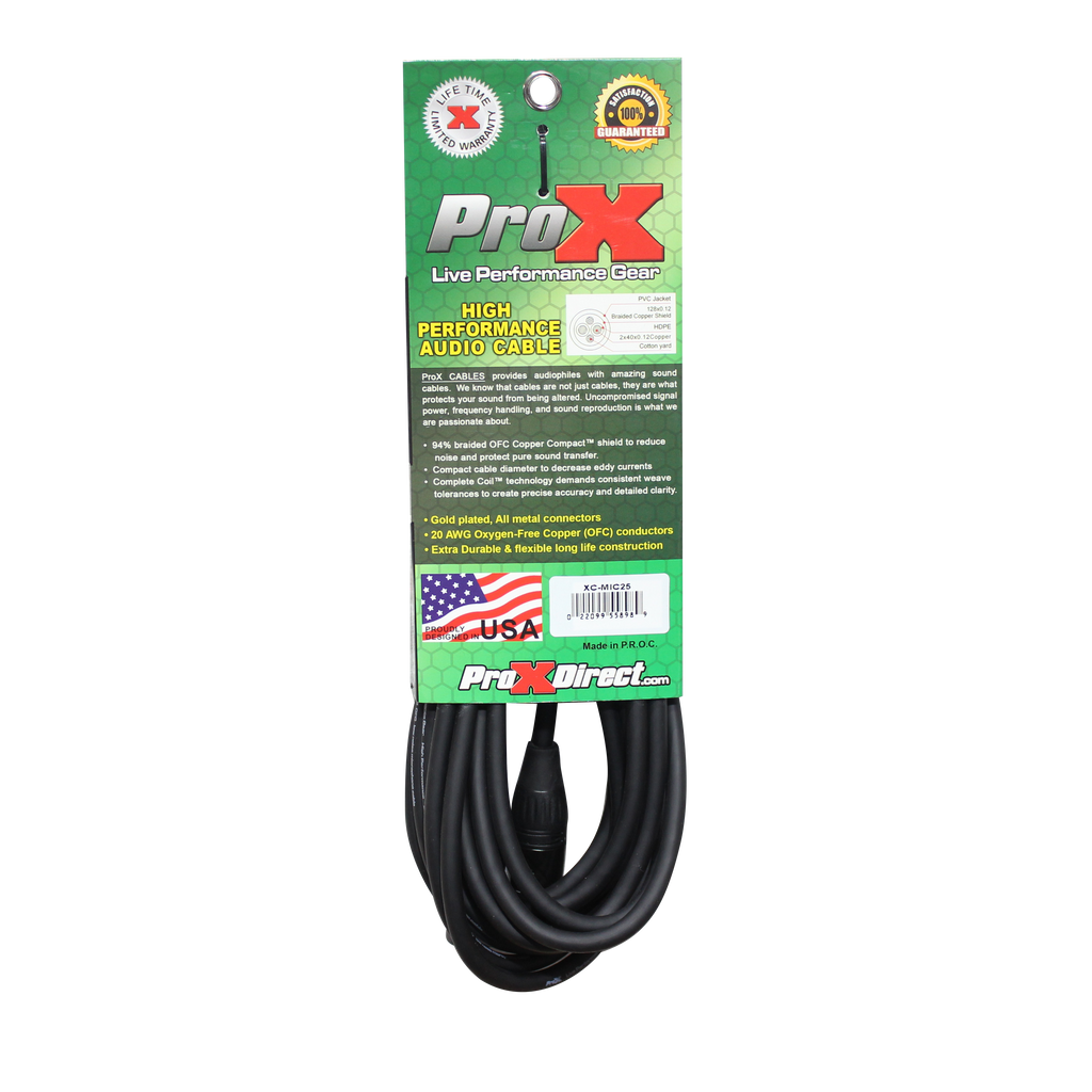 25 Ft. Balanced XLR-F to XLR-M High Performance Microphone Cable