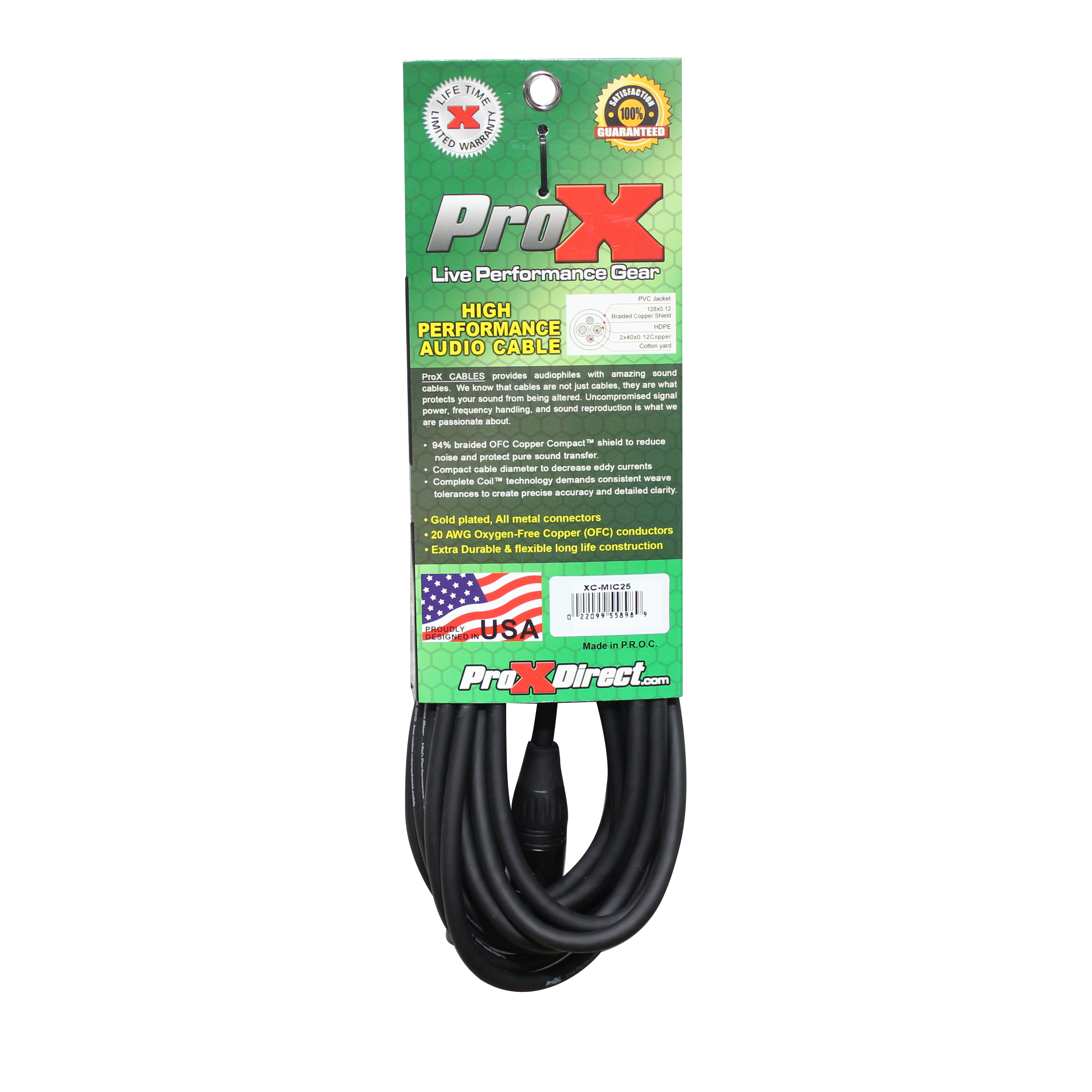 40PCS 25 Ft. Balanced XLR-F to XLR-M High Performance Microphone Cable