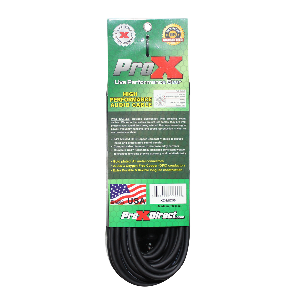 20PCS 50 Ft. Balanced XLR3-F to XLR3-M High Performance Microphone Cable