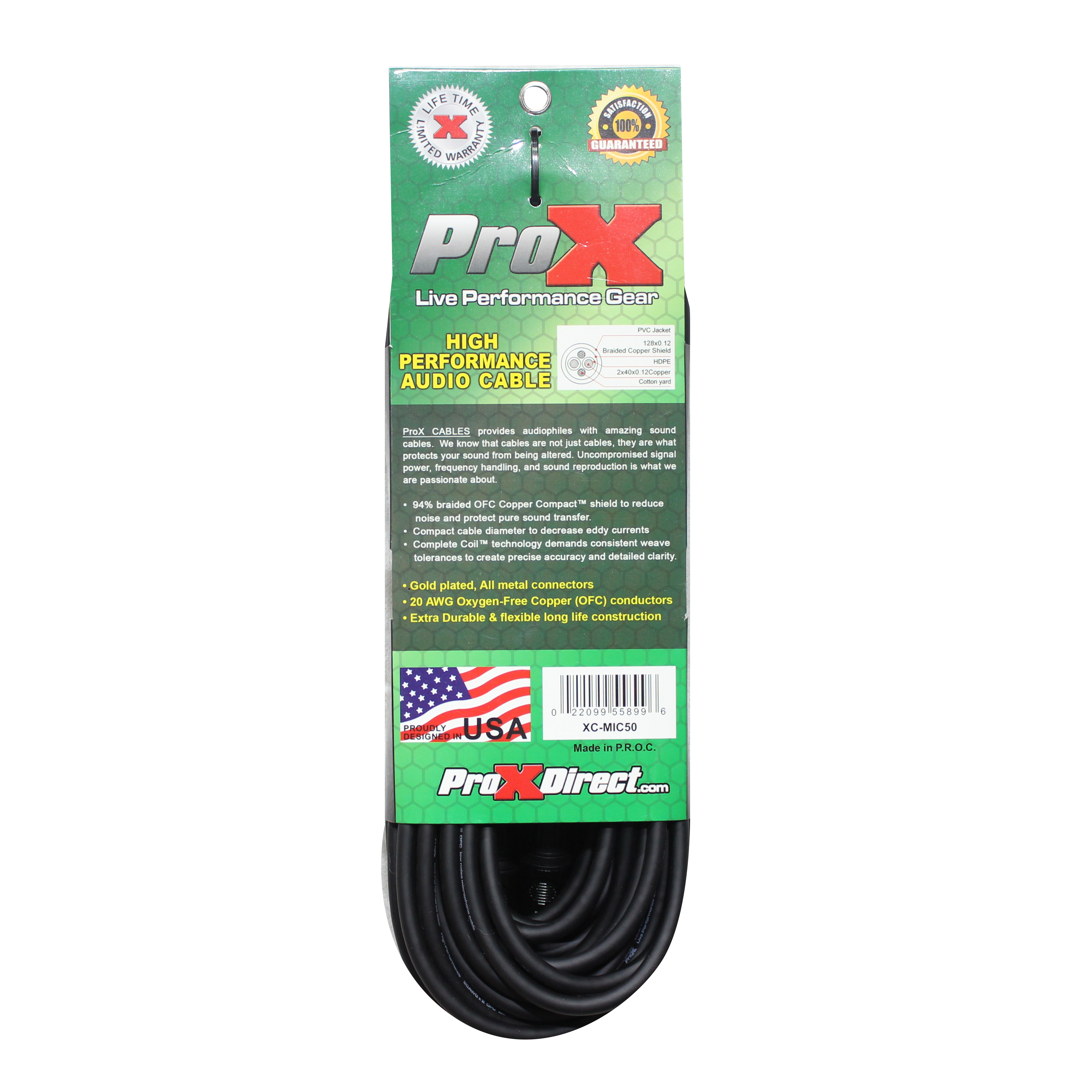 20PCS 50 Ft. Balanced XLR3-F to XLR3-M High Performance Microphone Cable