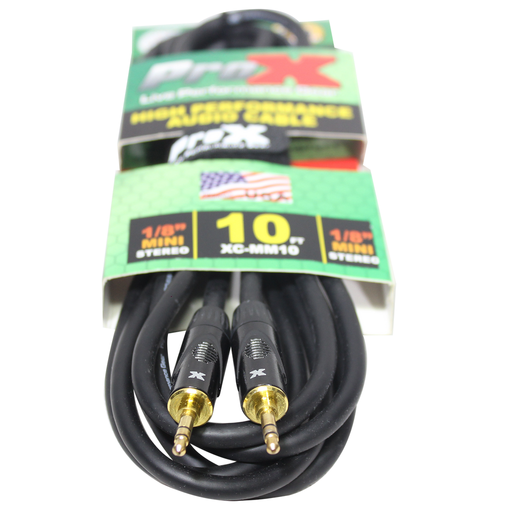 50PCS 10 Ft. Balanced TRS-M Mini 1/8" to TRS-M Mini 1/8" High Performance Audio Cable