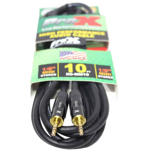 10PCS 10 Ft. Balanced TRS-M Mini 1/8" to TRS-M Mini 1/8" High Performance Audio Cable