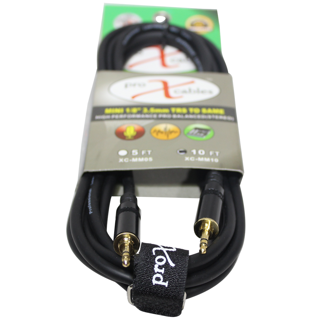 10PCS 10 Ft. Balanced TRS-M Mini 1/8" to TRS-M Mini 1/8" High Performance Audio Cable
