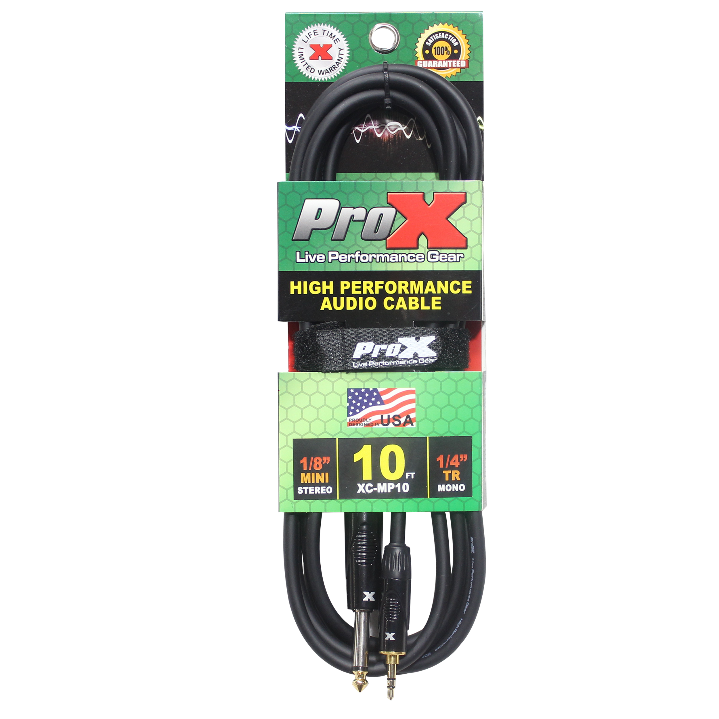 50PCS 10 Ft. Unbalanced TRS-M Mini 1/8" to TS-M High Performance Audio Cable