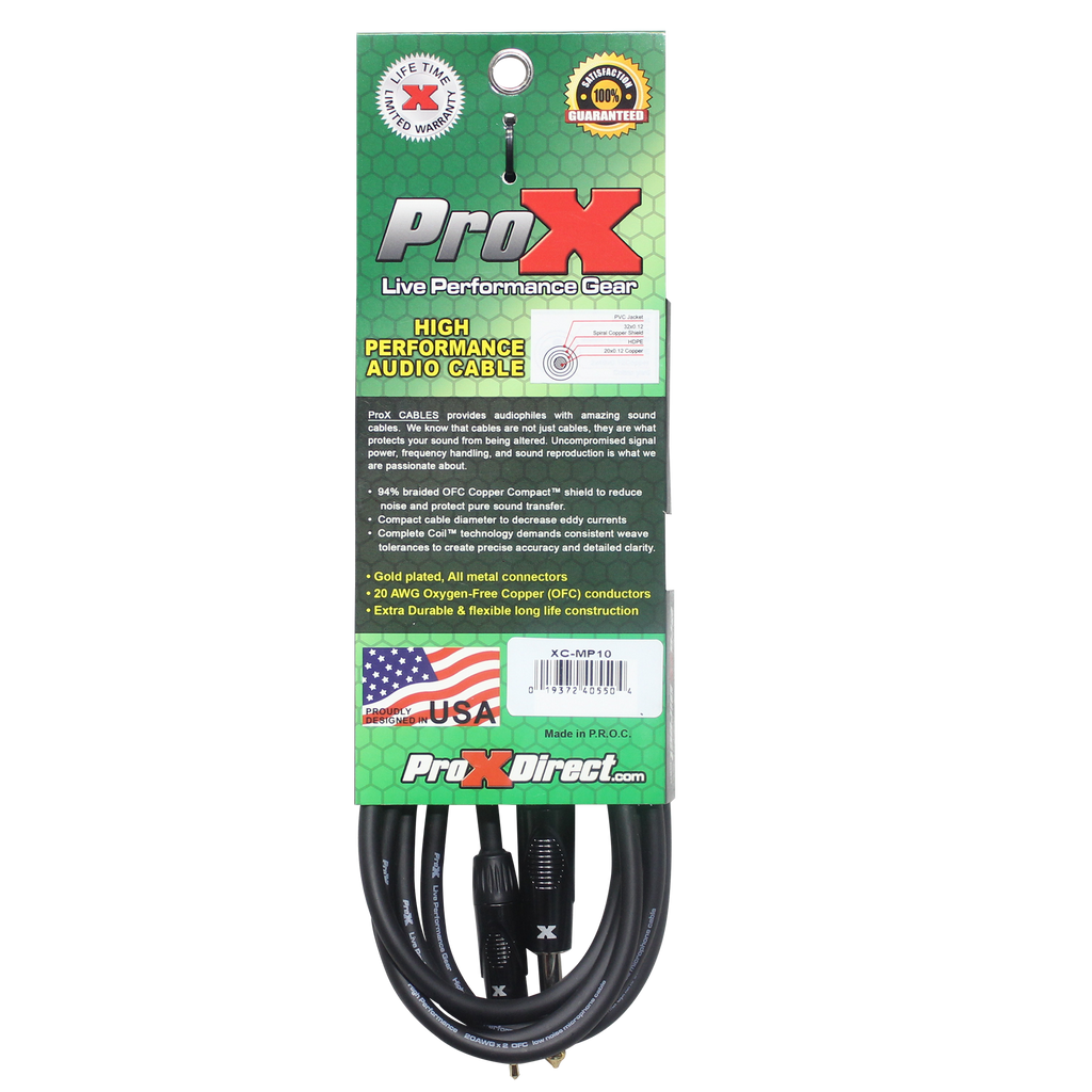 50PCS 10 Ft. Unbalanced TRS-M Mini 1/8" to TS-M High Performance Audio Cable