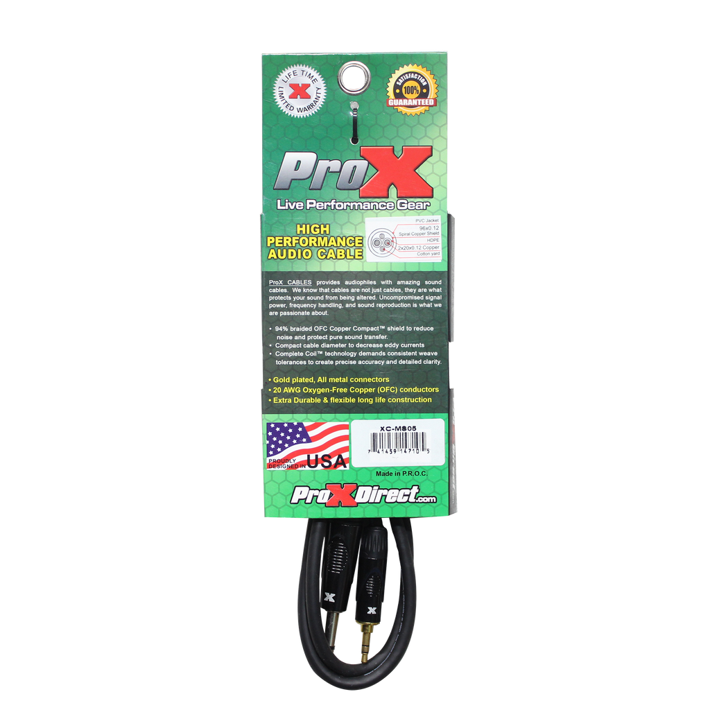 5 Ft. Balanced TRS-M Mini 1/8" to TRS-M  High Performance Audio Cable