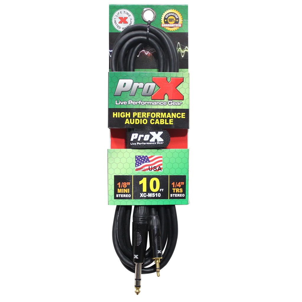 10PCS 10 Ft. Balanced TRS-M Mini 1/8" to TRS-M  High Performance Audio Cable