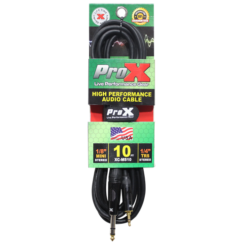 10 Ft. Balanced TRS-M Mini 1/8" to TRS-M  High Performance Audio Cable