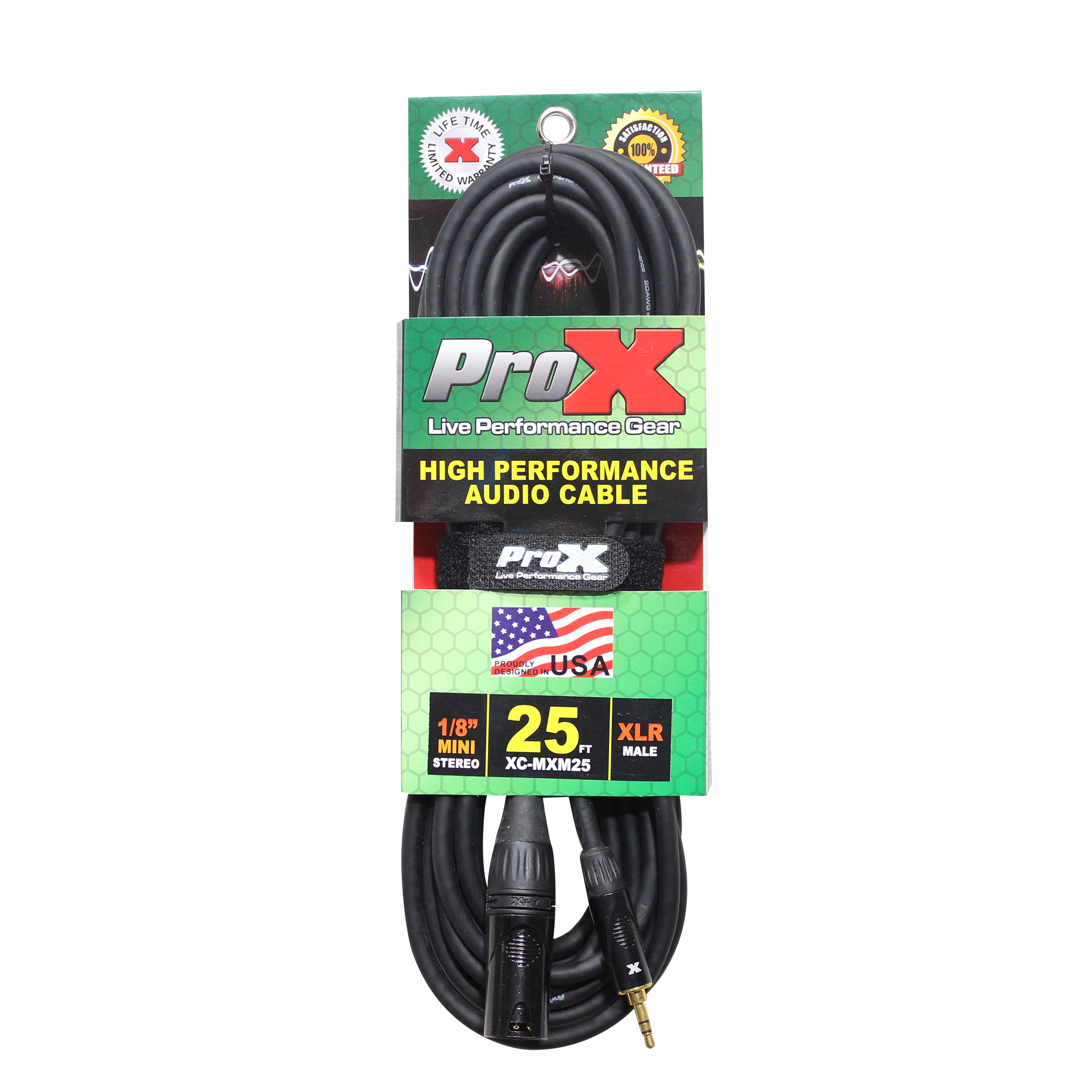 10PCS 25 Ft. Unbalanced 1/8" (3.5mm) TRS-M Mini to XLR3-M High Performance Audio Cable