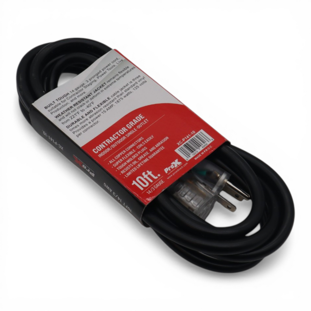 10PCS 10' Ft. 120VAC NEMA 15 Male to 3 Outlet Female Power-Extension Cord 12 AWG