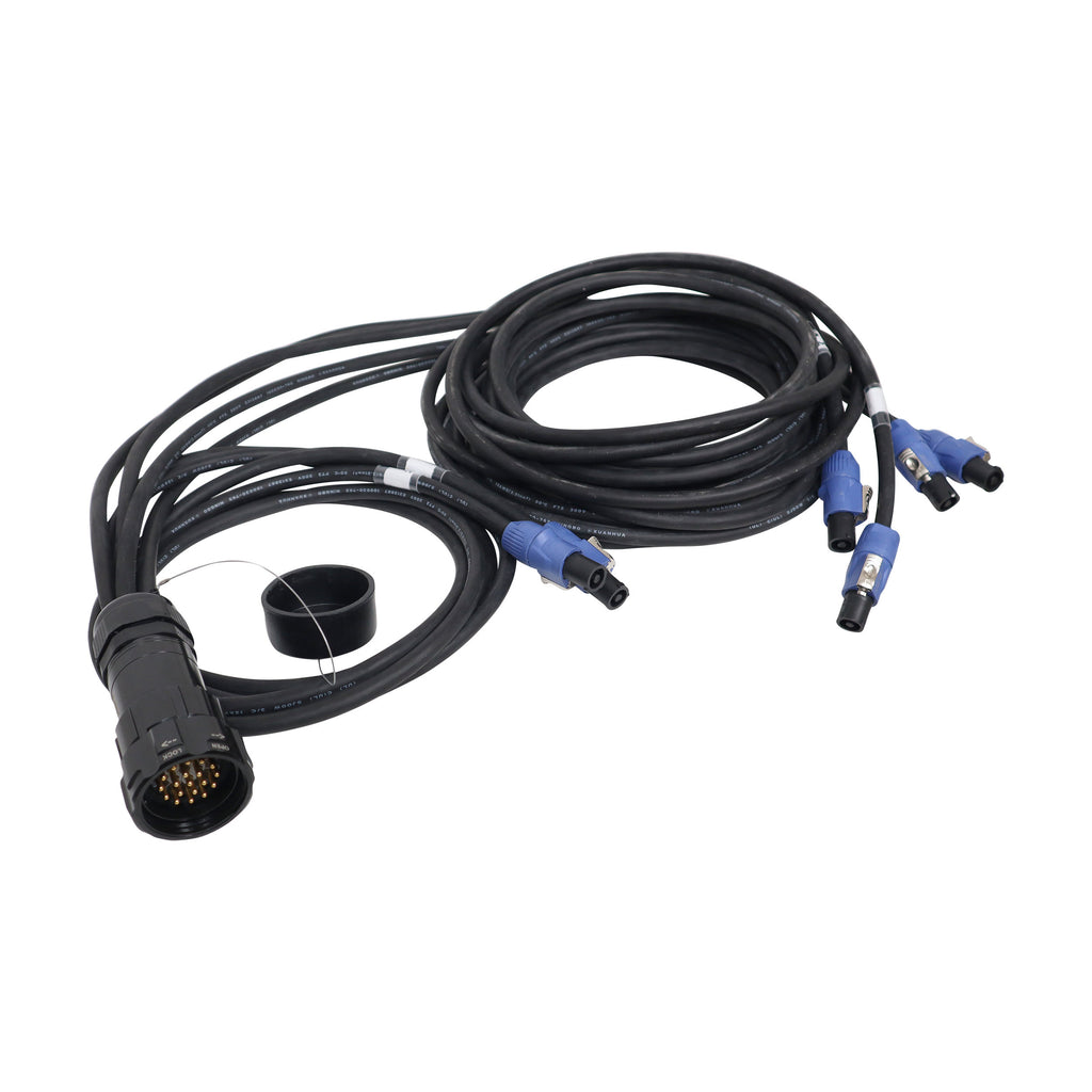 4PCS 19-Pin Kupo PLS to 6x PowerCon Blue 2x 6ft 2x 10ft 2x 16f SJOOW - 12AWG