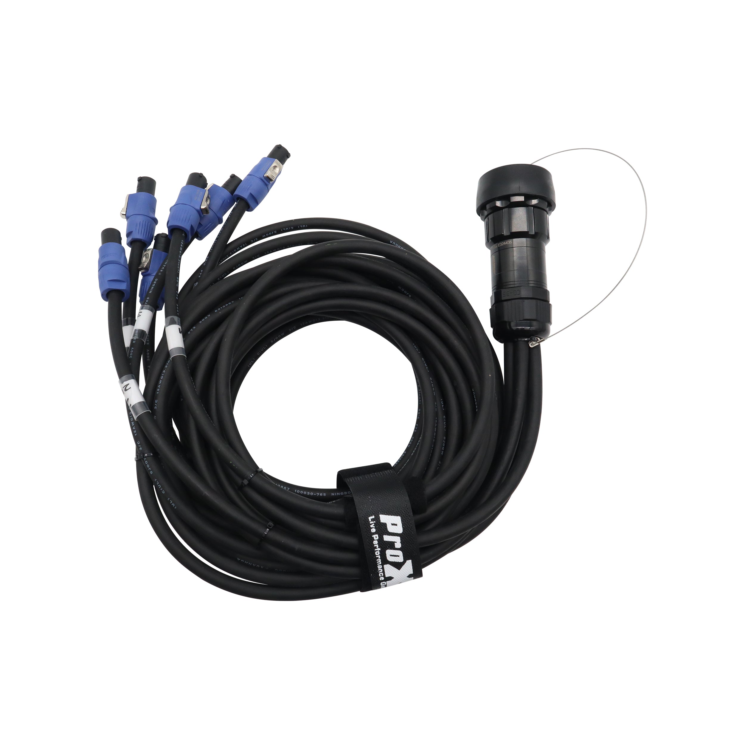 4PCS 19-Pin Kupo PLS to 6x PowerCon Blue 2x 6ft 2x 10ft 2x 16f SJOOW - 12AWG
