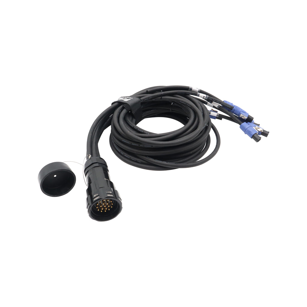 4PCS 19-Pin Kupo PLS to 6x PowerCon Blue 2x 6ft 2x 10ft 2x 16f SJOOW - 12AWG