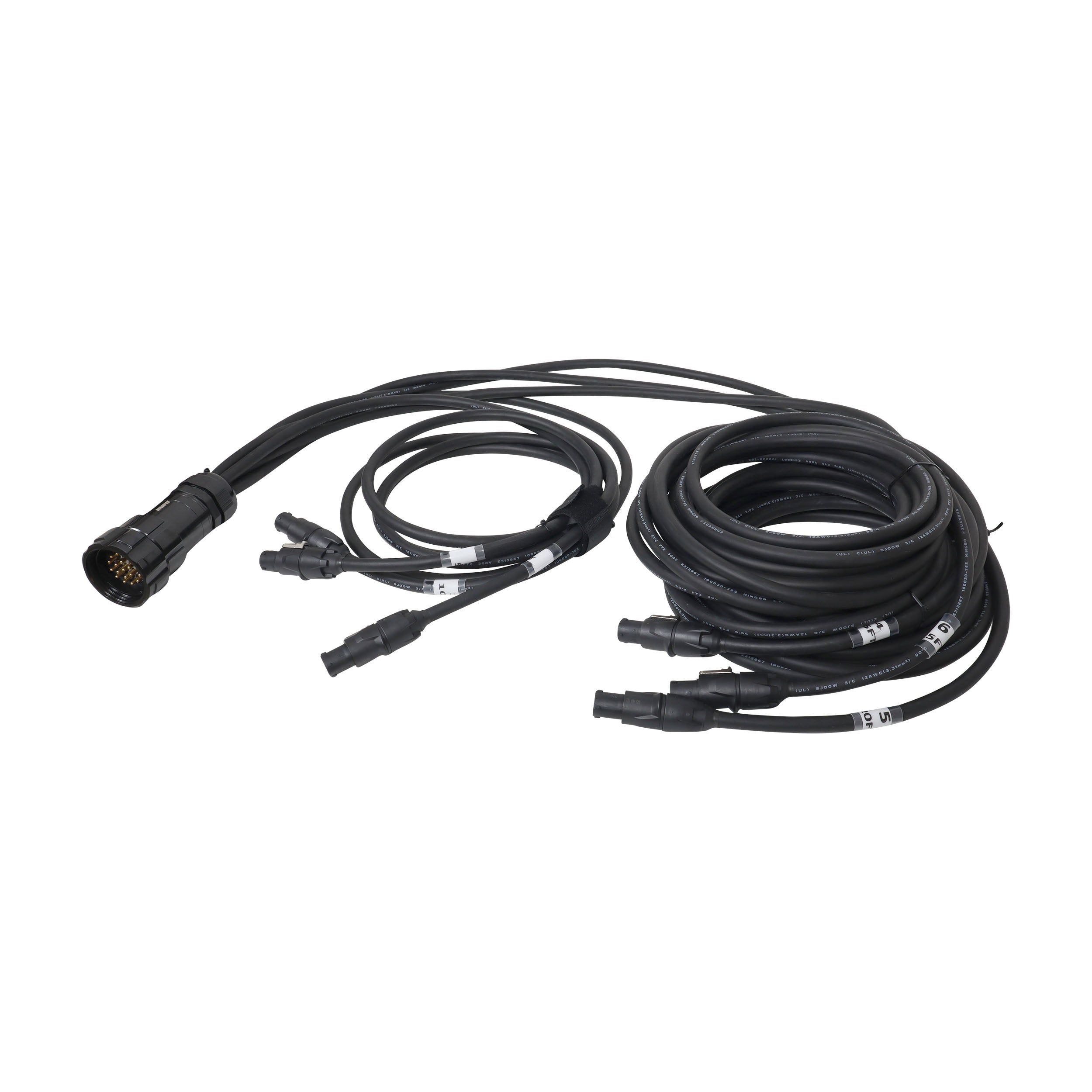 19PIN Kupo WPS-5219LM to 6x Rean True1 PowerCon 3, 5, 10, 15, 20, 25 ft SJOOW - 12AWG