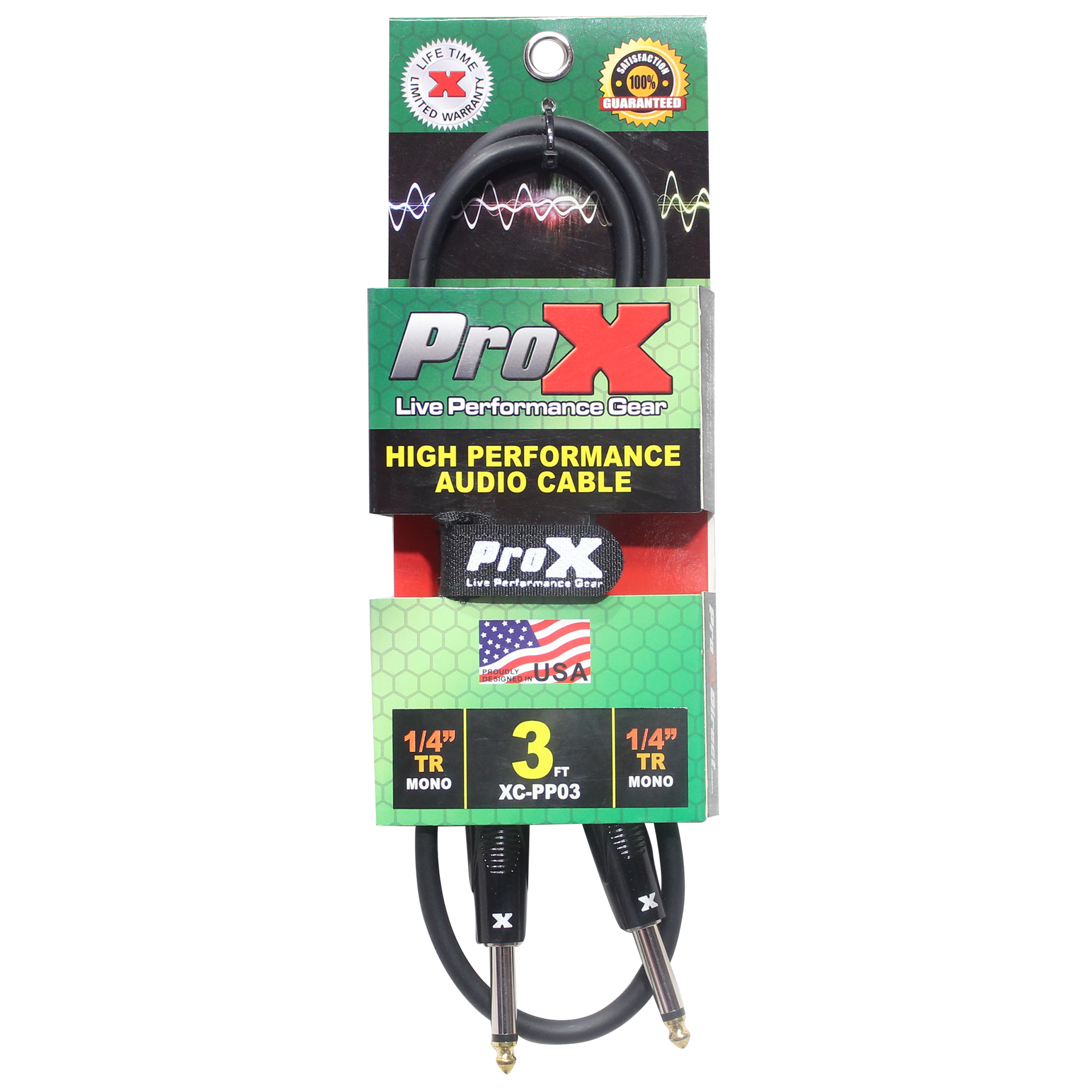 10PCS 3' Ft. Unbalanced 1/4" TS-M to 1/4" TS-M High Performance Pro Audio Instrument Guitar Cable