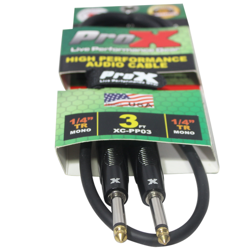 10PCS 3' Ft. Unbalanced 1/4" TS-M to 1/4" TS-M High Performance Pro Audio Instrument Guitar Cable