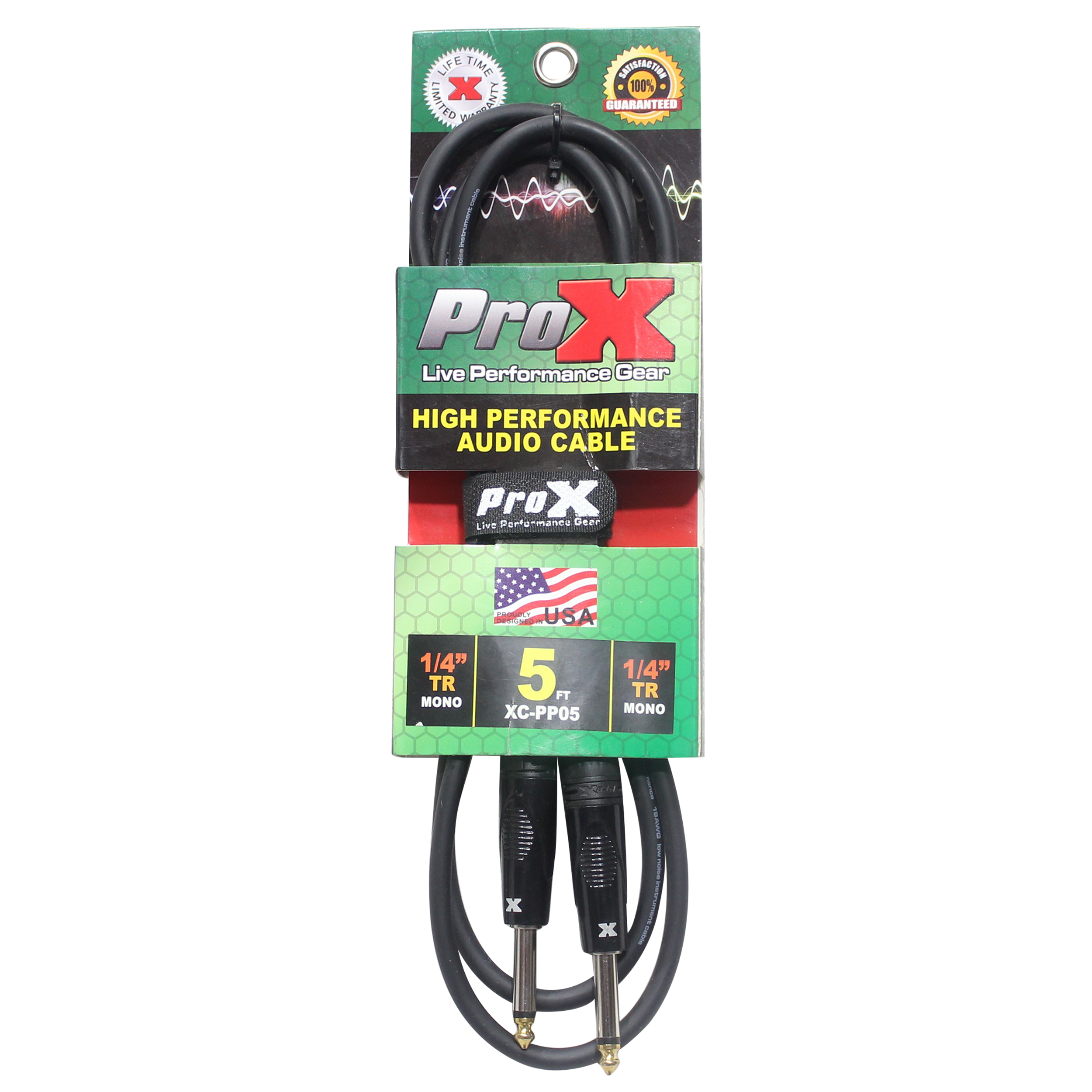 5' Ft. Unbalanced 1/4" TS-M to 1/4" TS-M High Performance Pro Audio Instrument Guitar Cable