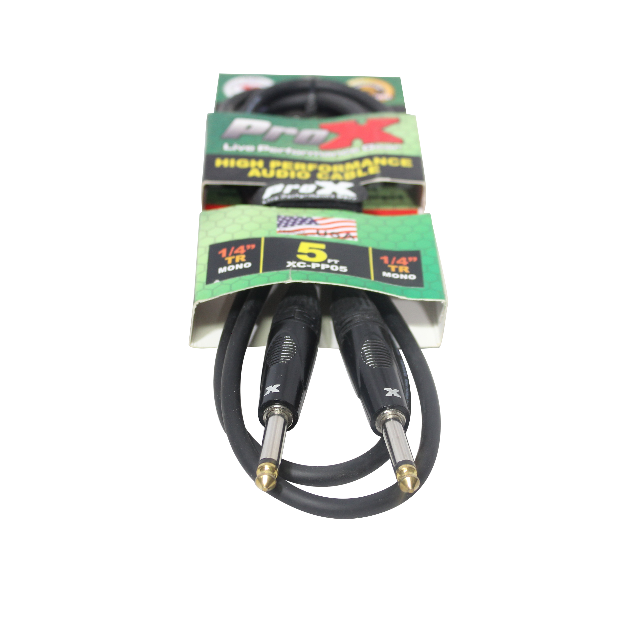 5' Ft. Unbalanced 1/4" TS-M to 1/4" TS-M High Performance Pro Audio Instrument Guitar Cable