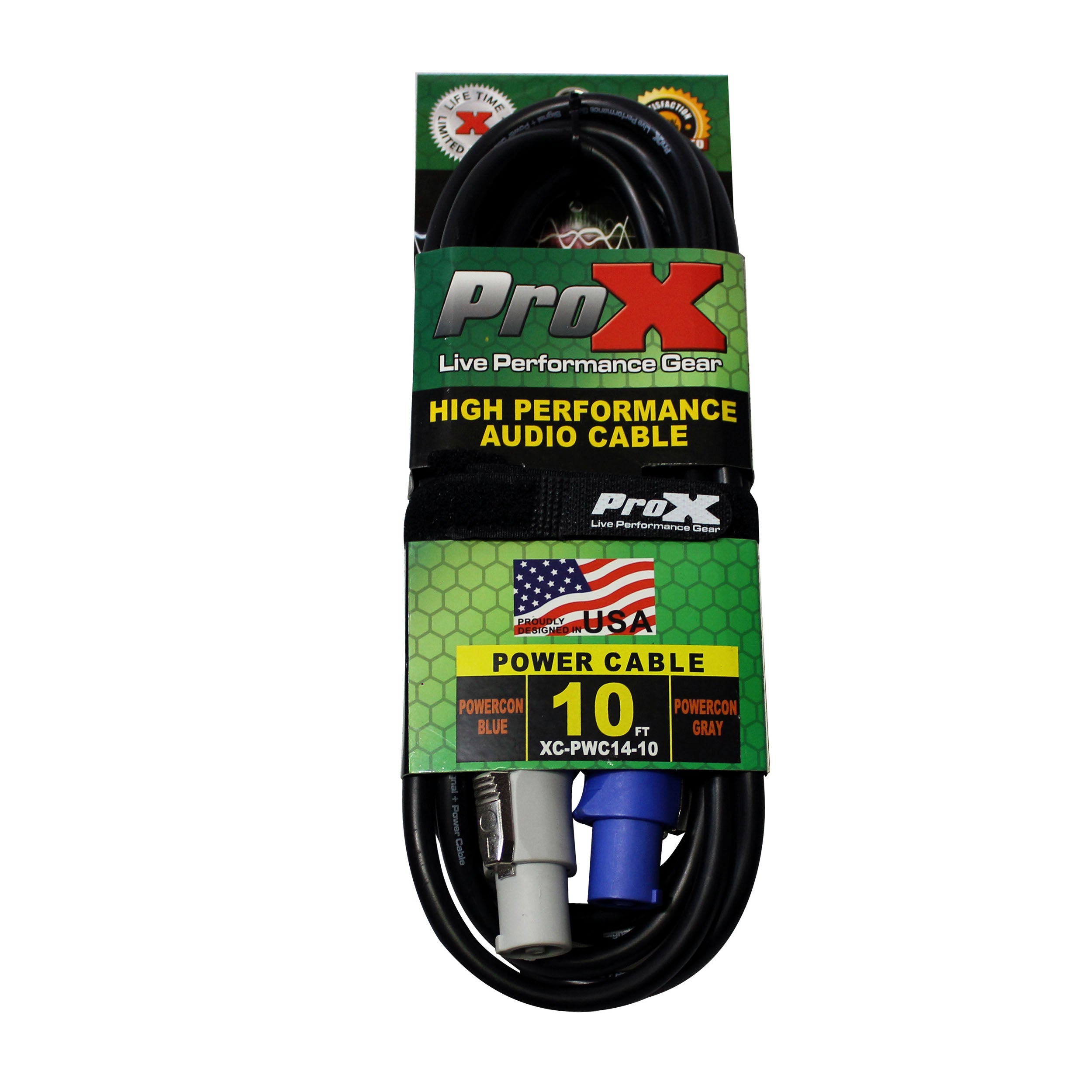 10 Ft. 14 AWG High Performance Power Connection Link Grey Male to Blue Male for Power Connection compatible devices