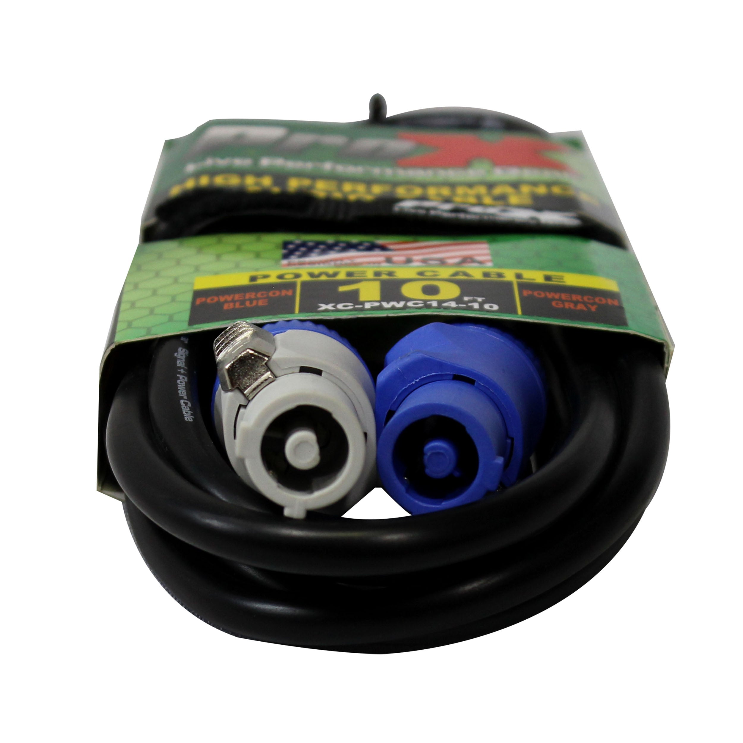 50PCS 10 Ft. 14 AWG High Performance Power Connection Link Grey Male to Blue Male for Power Connection compatible devices