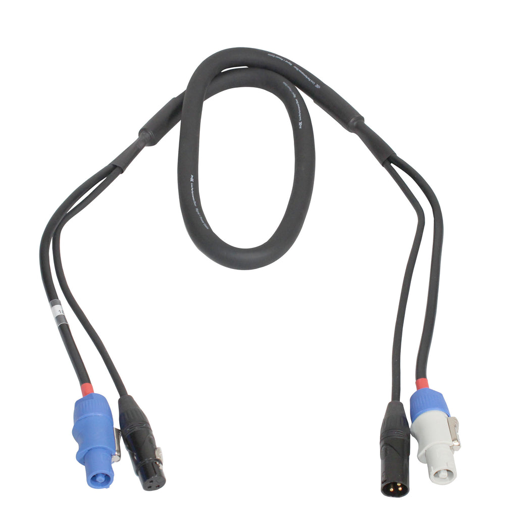 3' Ft Dual 14AWG Powerkon to Dual DMX Combo Link Jumper Cable