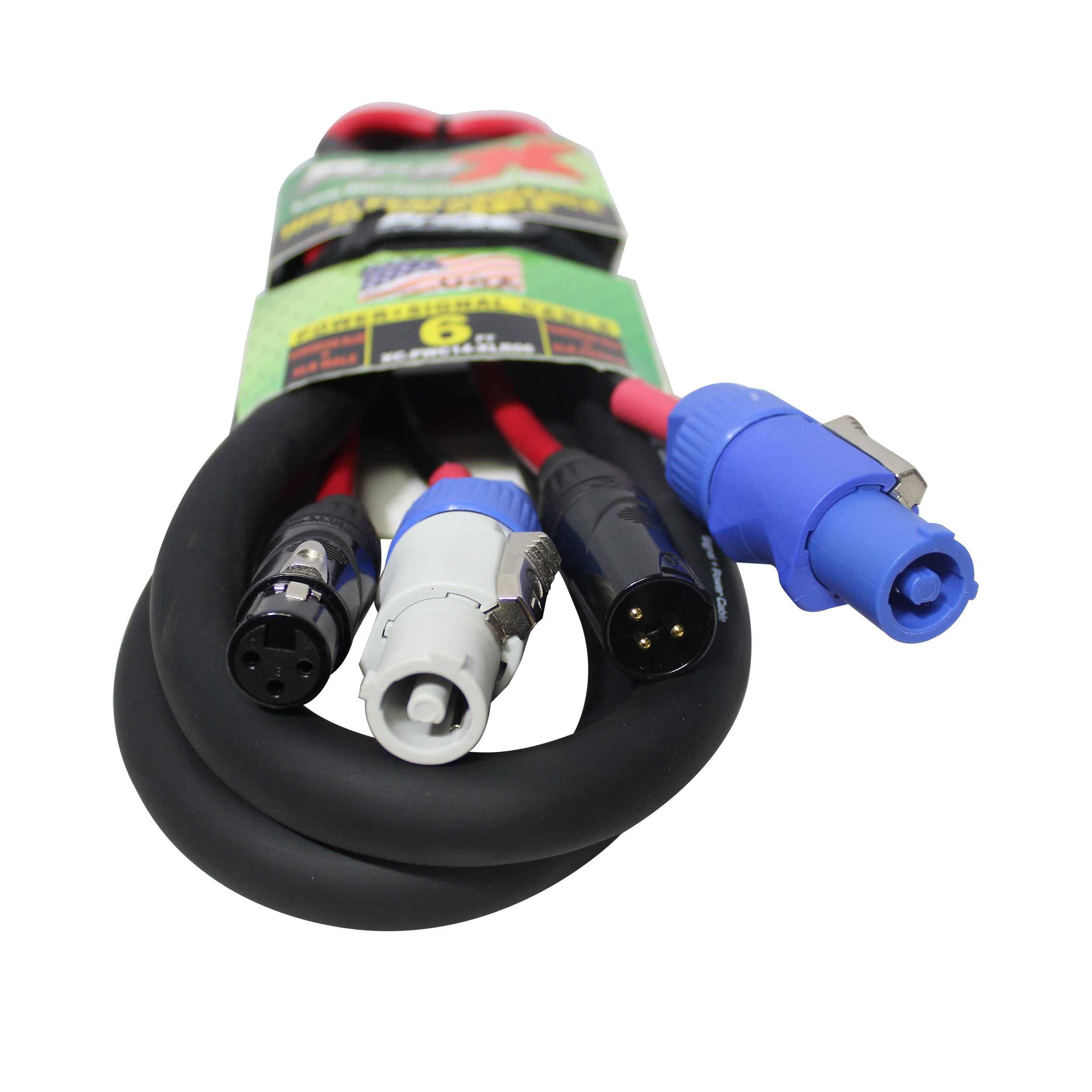 6' Ft Dual 14AWG Powerkon to Dual XLR Combo Link Jumper Cable
