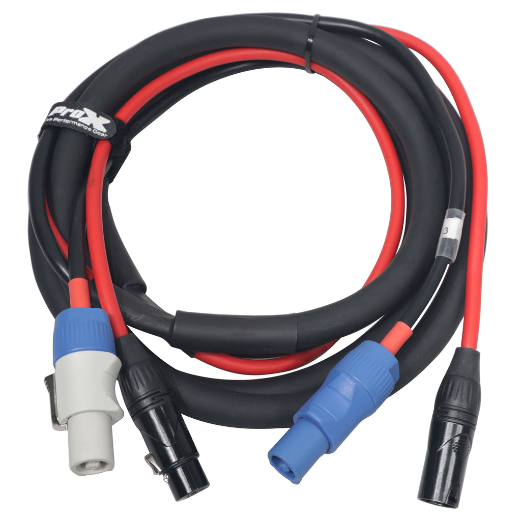 10PCS 10' Ft Dual 14AWG Powerkon to Dual XLR Combo Link Jumper Cable