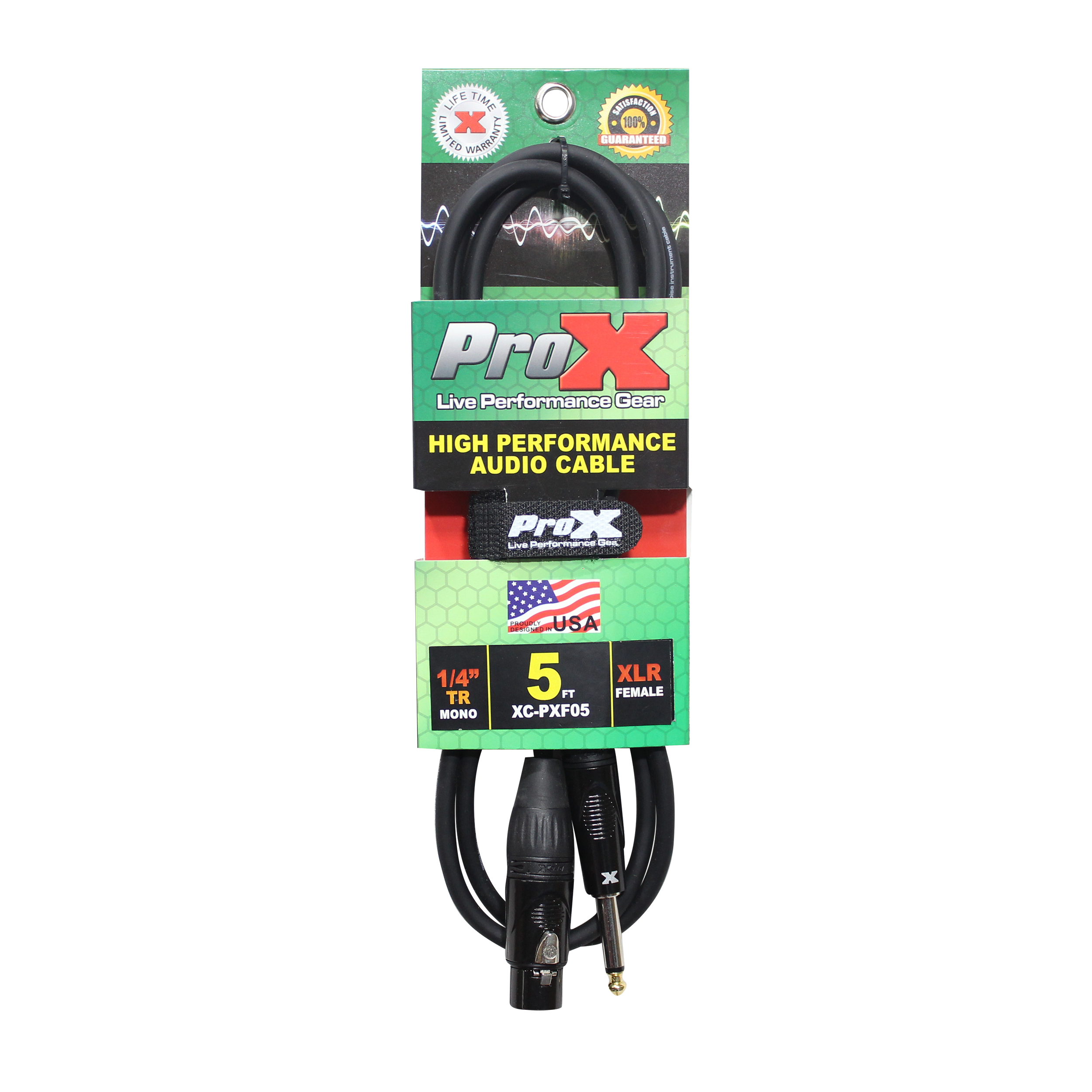5 Ft. Unbalanced 1/4" TS-M to XLR-F High Performance Audio Cable
