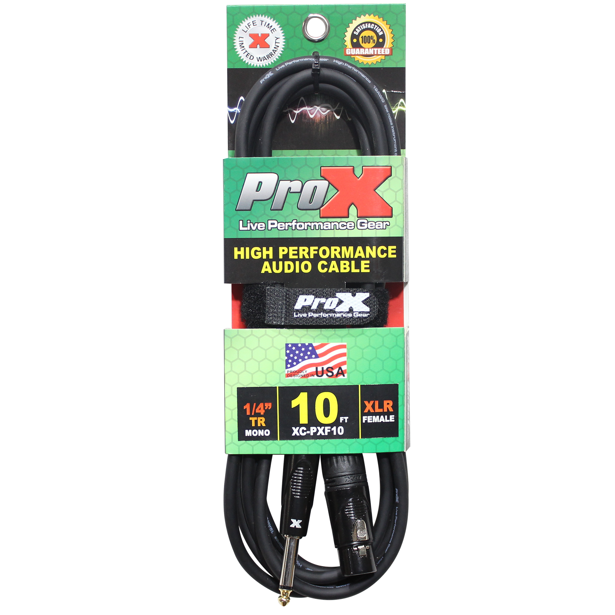 50PCS 10 Ft.  Unbalanced 1/4" TS to XLR3-F High Performance Audio Cable