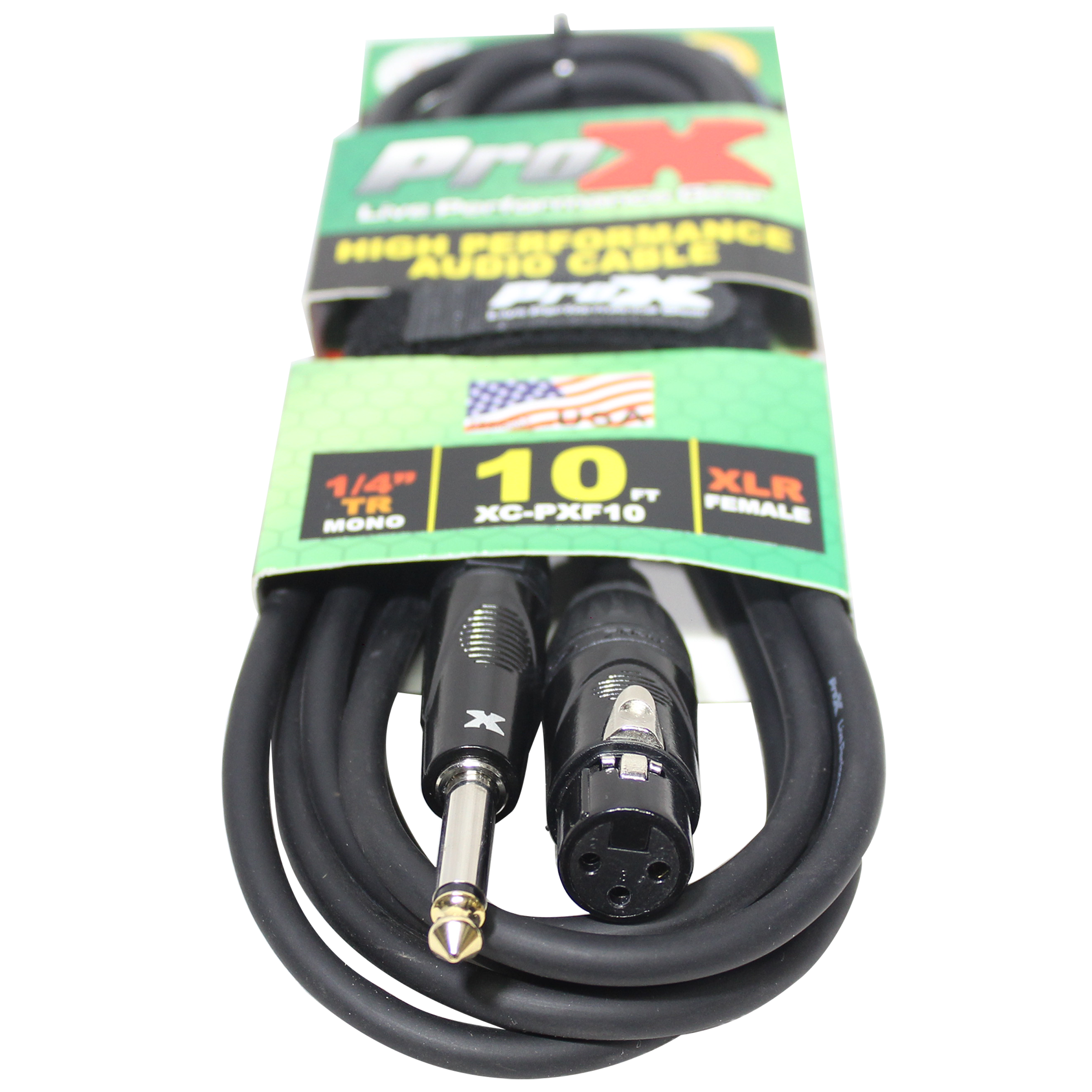 10 Ft.  Unbalanced 1/4" TS to XLR3-F High Performance Audio Cable
