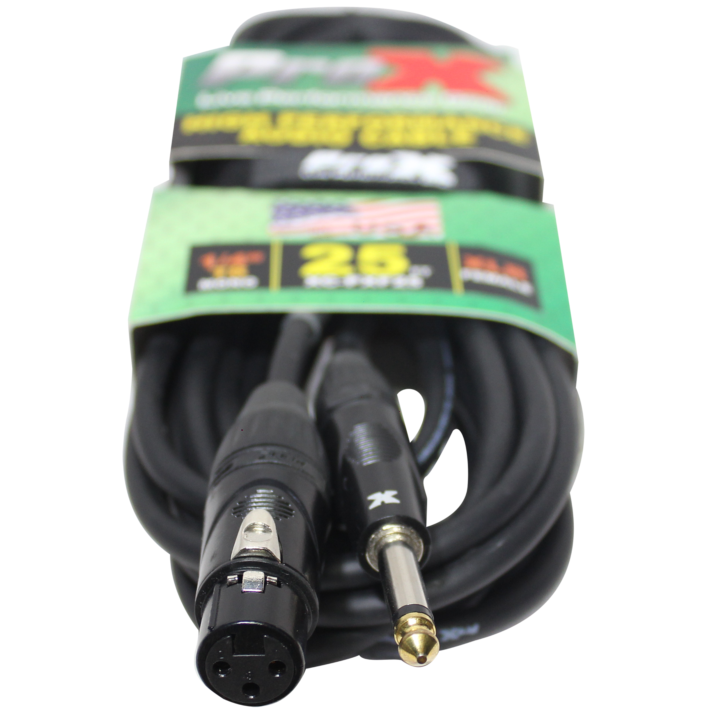 25 Ft. Unbalanced 1/4" TS to XLR3-F High Performance Audio Cable