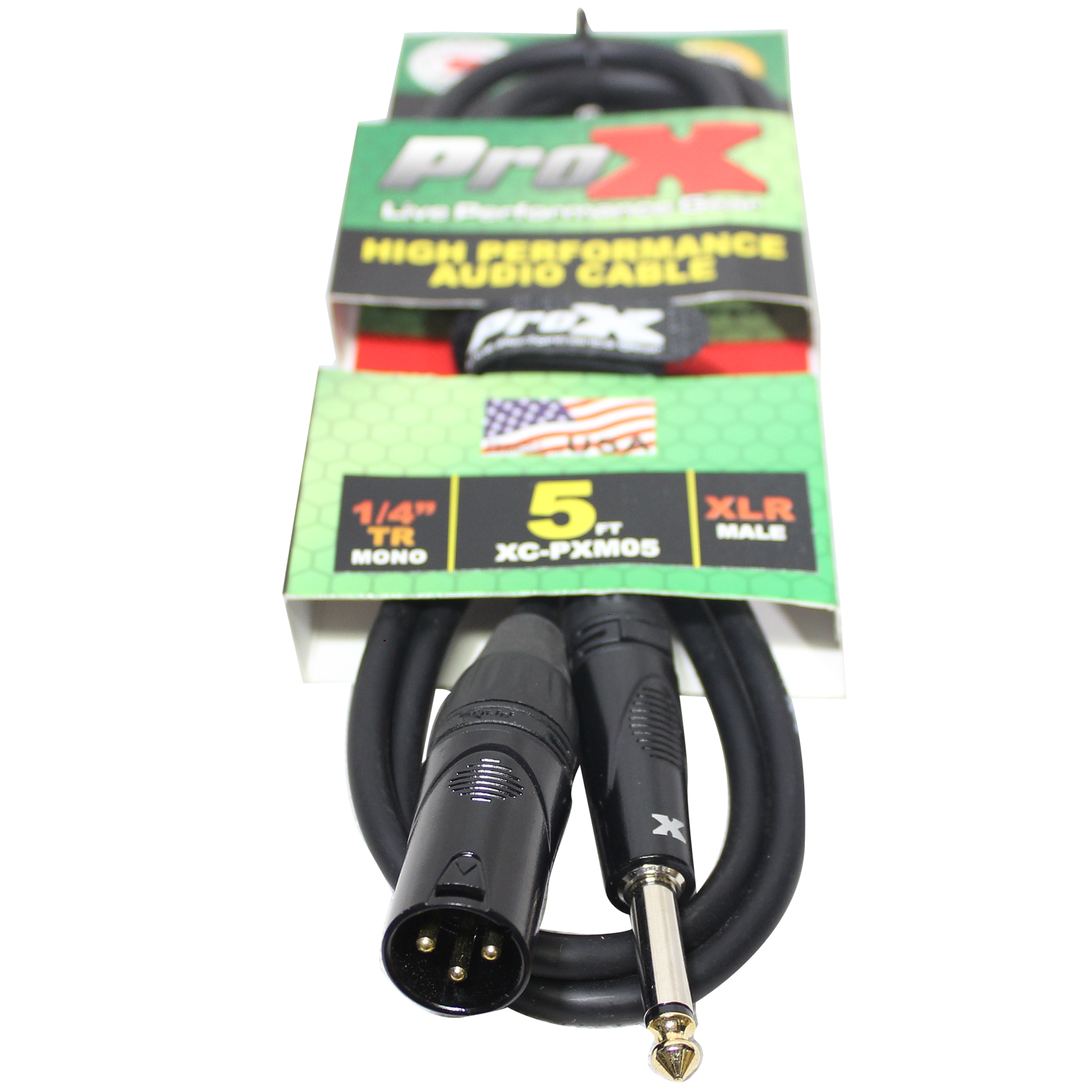 50PCS 5 Ft. Unbalanced 1/4" TS to XLR3-M High Performance Audio Cable