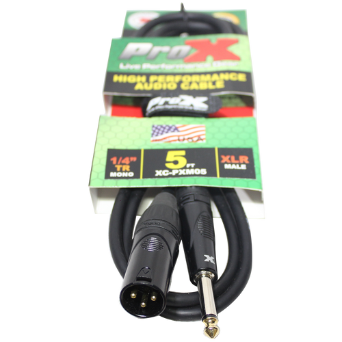 10PCS 5 Ft. Unbalanced 1/4" TS to XLR3-M High Performance Audio Cable